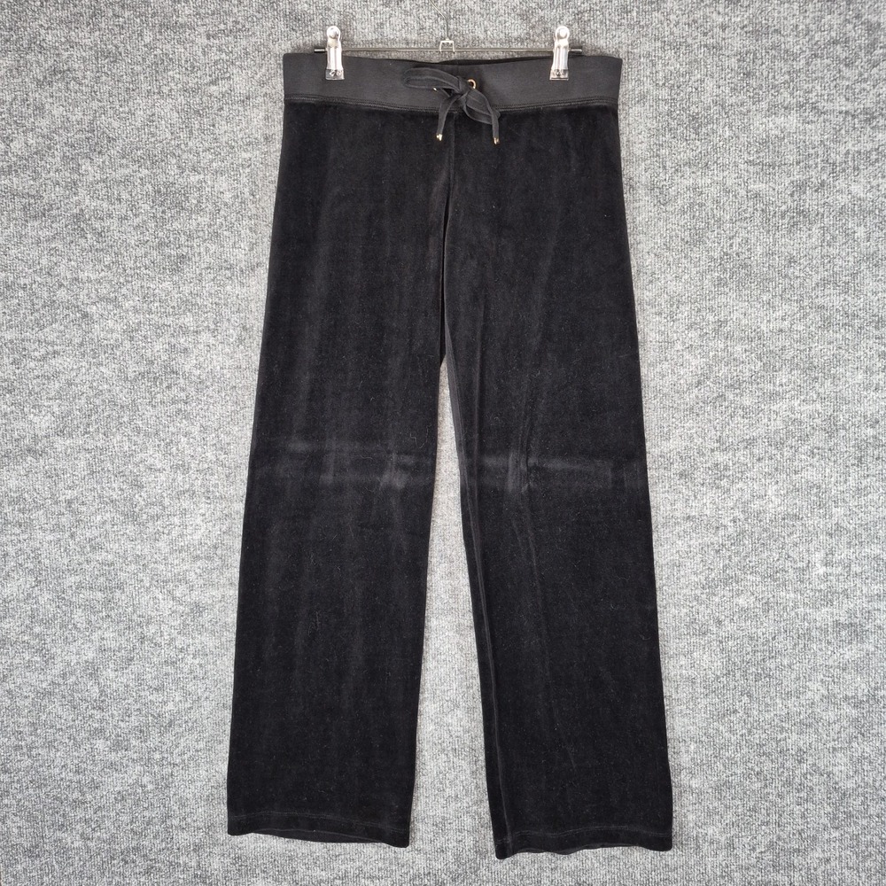 Juicy Couture Pants Velour Y2K  Wide Leg Small‎ Black Women